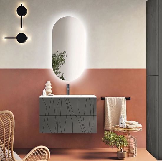 Mobile da Bagno sospeso Minos Antracite di Modo Bluelife