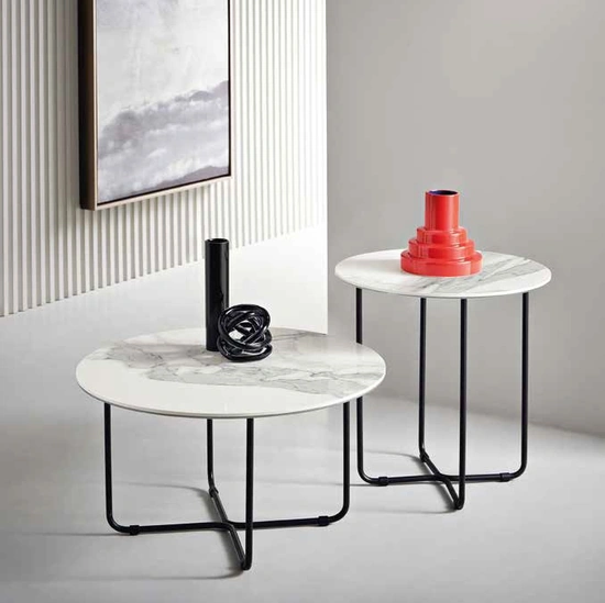 Tavolino in ceramica effetto marmo  Jon di Capodarte
