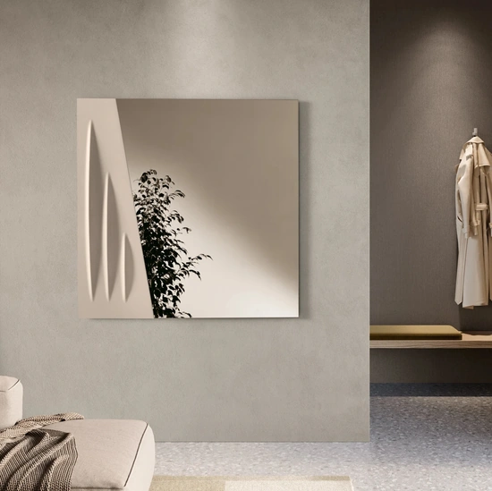 Specchio con inserto in cemento Otto di Ikone Casa