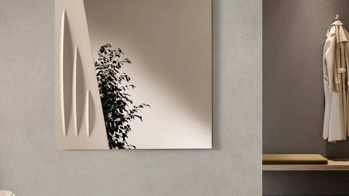 Specchio con inserto in cemento Otto di Ikone Casa