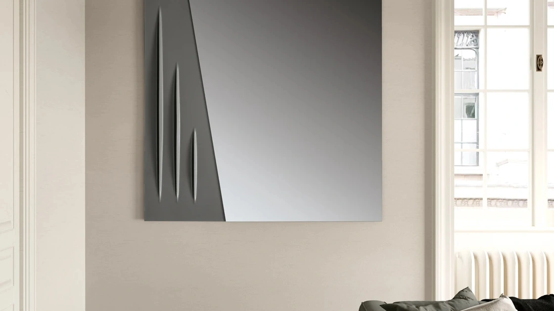 Specchio con inserto in cemento Otto di Ikone Casa