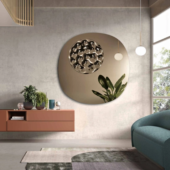 Specchio Bijou con inserto in vetro mosso di Capodarte
