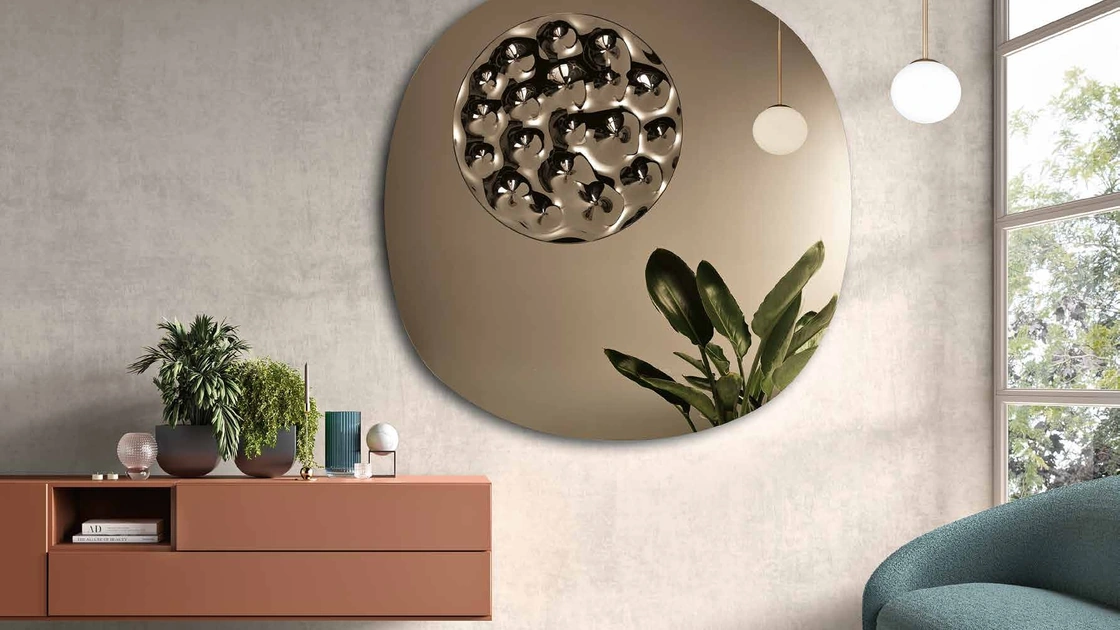 Specchio Bijou con inserto in vetro mosso di Capodarte