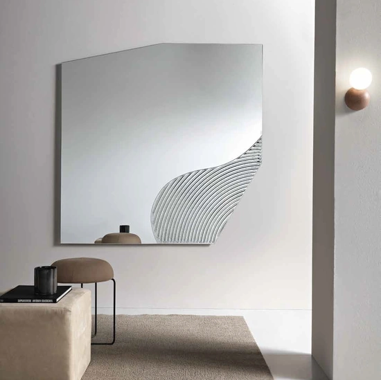 Specchio Silk con inserto in vetro rigato di Capodarte