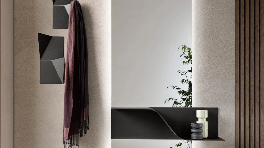 Specchio con mensola Volga di Ikone Casa