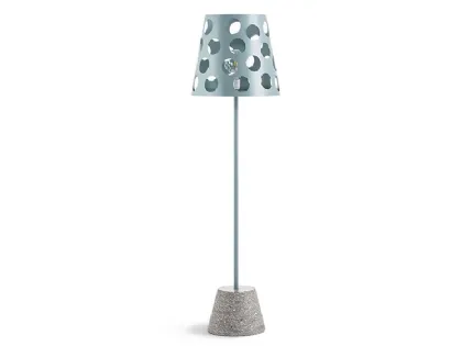 Lampada con diffusore in metallo e base in cemento Bolle terra di Midj