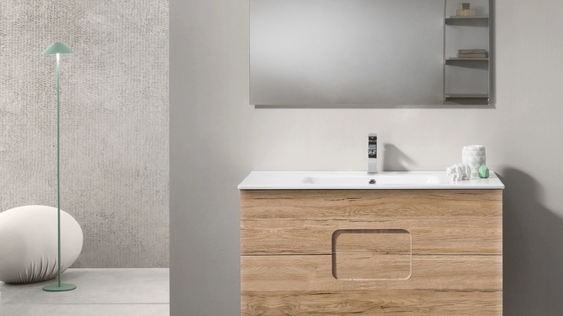 Mobile da Bagno Arco Rovere Nodi in pvc effetto legno di Modo Bluelife