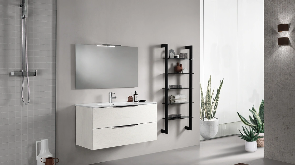 Mobile da Bagno Bali Olmo Bianco in nobilitato effetto legno di Modo Bluelife