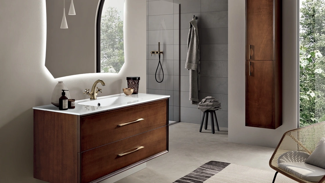 Mobile da Bagno sospeso Classic Noce di Modo Bluelife