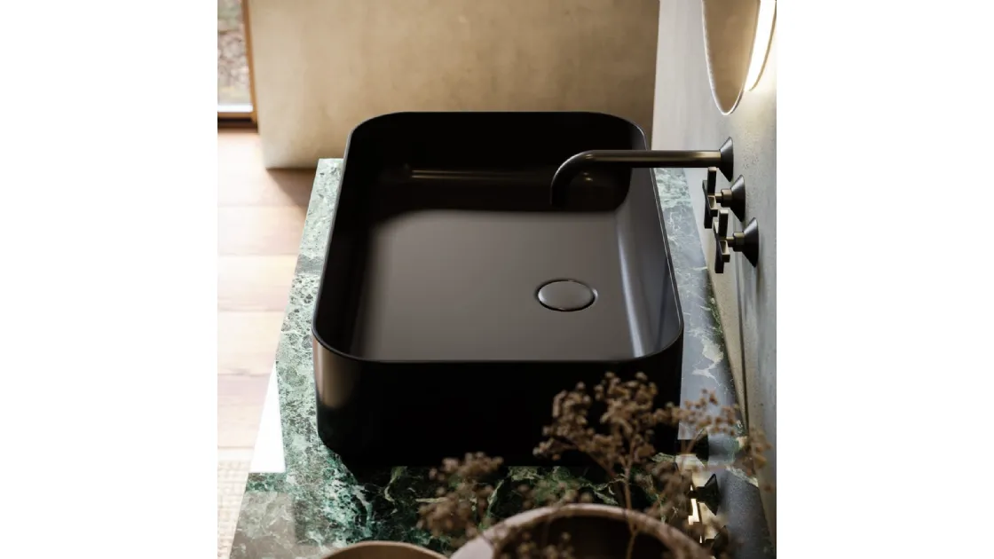 Mobile da Bagno sospeso con top in gres Cornici 15 di Puntotre