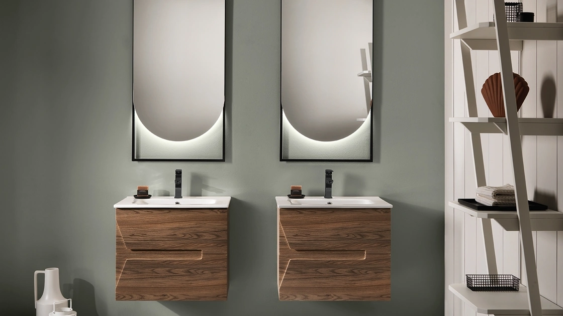 Mobile da Bagno Haiti Tek in pvc effetto legno di Modo Bluelife
