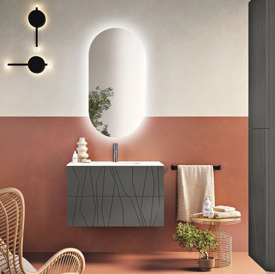 Mobile da Bagno sospeso Minos Antracite di Modo Bluelife