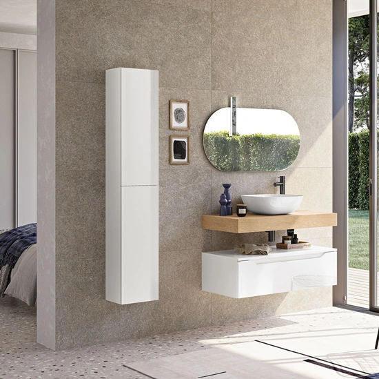 Mobile da Bagno Mixi Bianco Lucido di Modo Bluelife