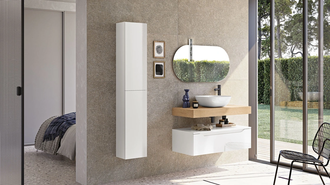 Mobile da Bagno Mixi Bianco Lucido di Modo Bluelife