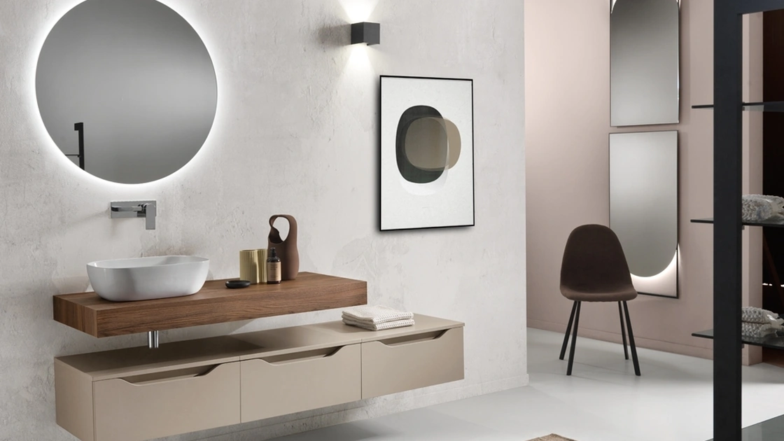Mobile da Bagno sospeso Mixi Tortora in nobilitato di Modo Bluelife