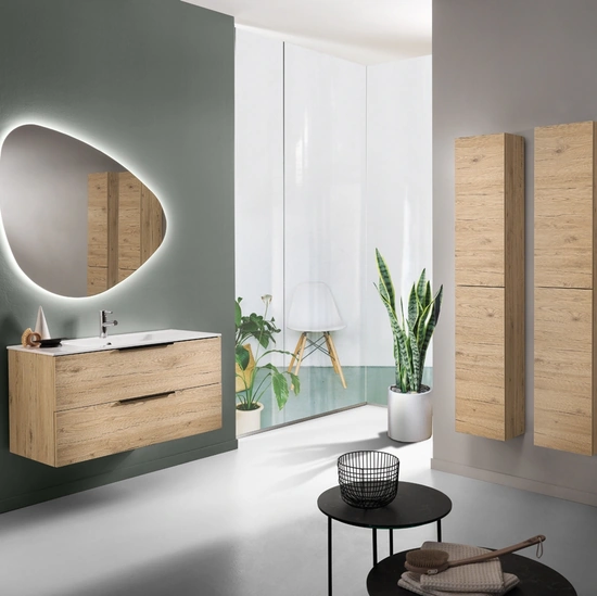 Mobile da Bagno Bali Quercia Naturale in nobilitato effetto legno di Modo Bluelife