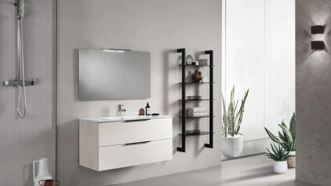 Mobile da Bagno sospeso Bora Larice Bianco di Modo Bluelife