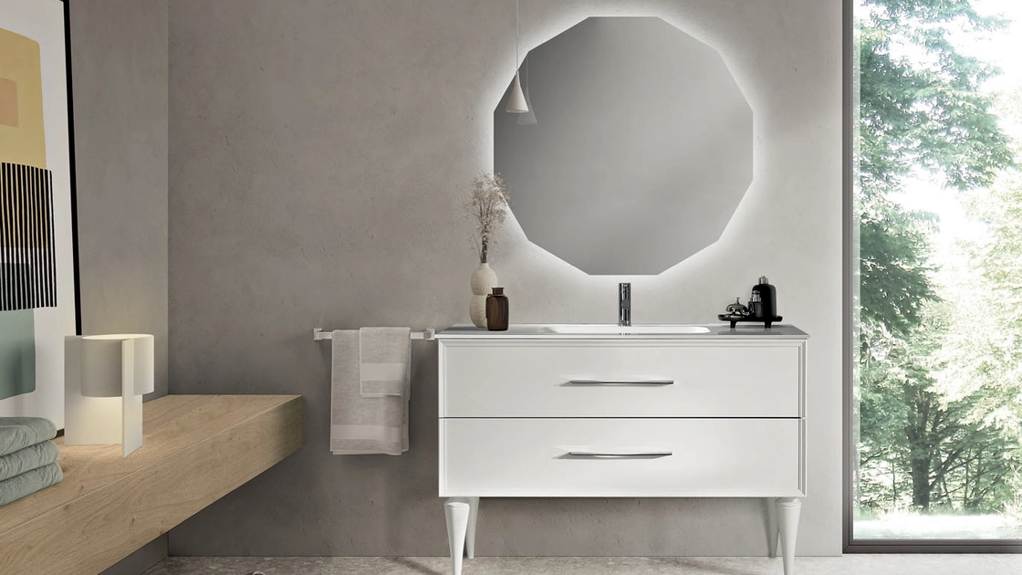 Mobile da Bagno a terra Classic Bianco di Modo Bluelife