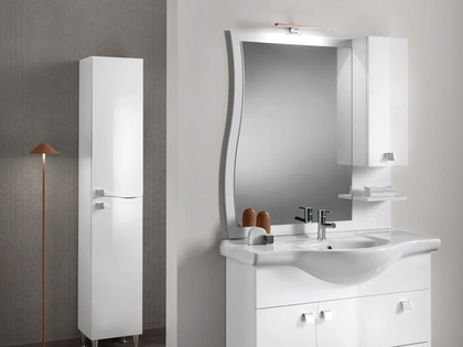 Mobile da Bagno Onda Bianco Lucido in melaminico di Modo Bluelife