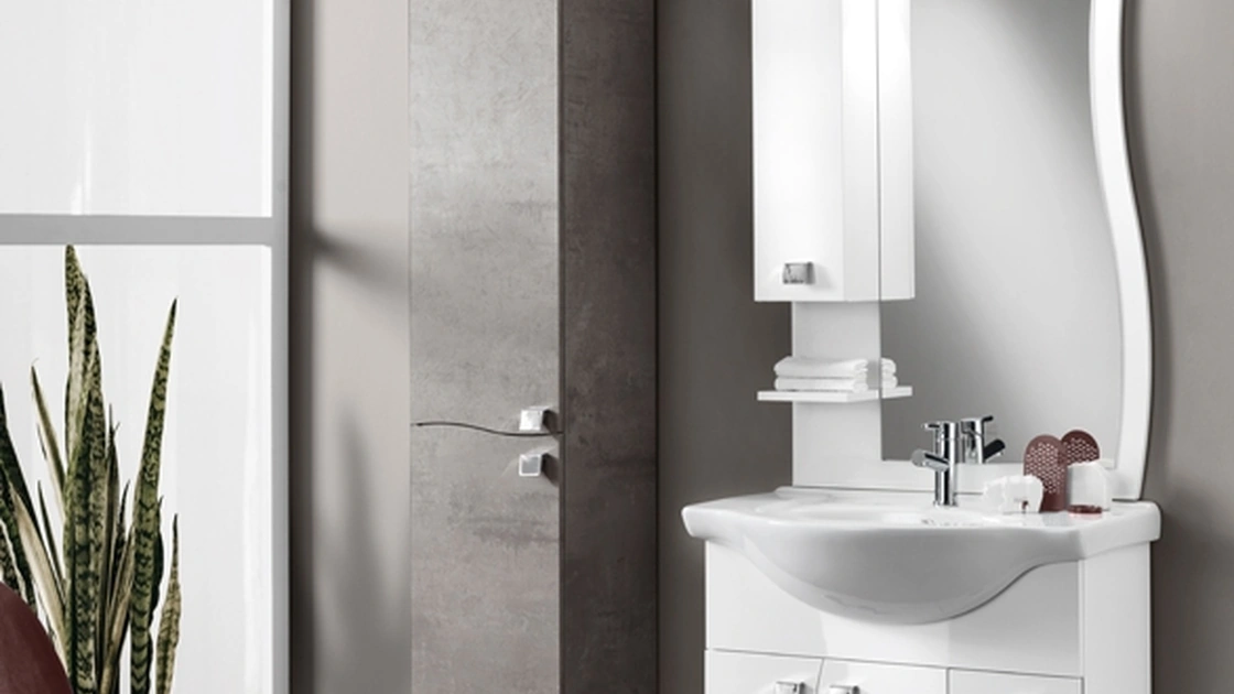 Mobile da Bagno Onda Bianco Lucido in melaminico di Modo Bluelife