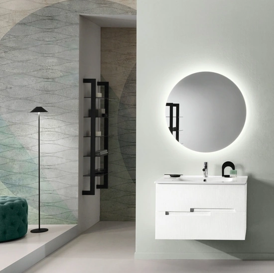 Mobile da Bagno sospeso Righe Larice Bianco di Modo Bluelife