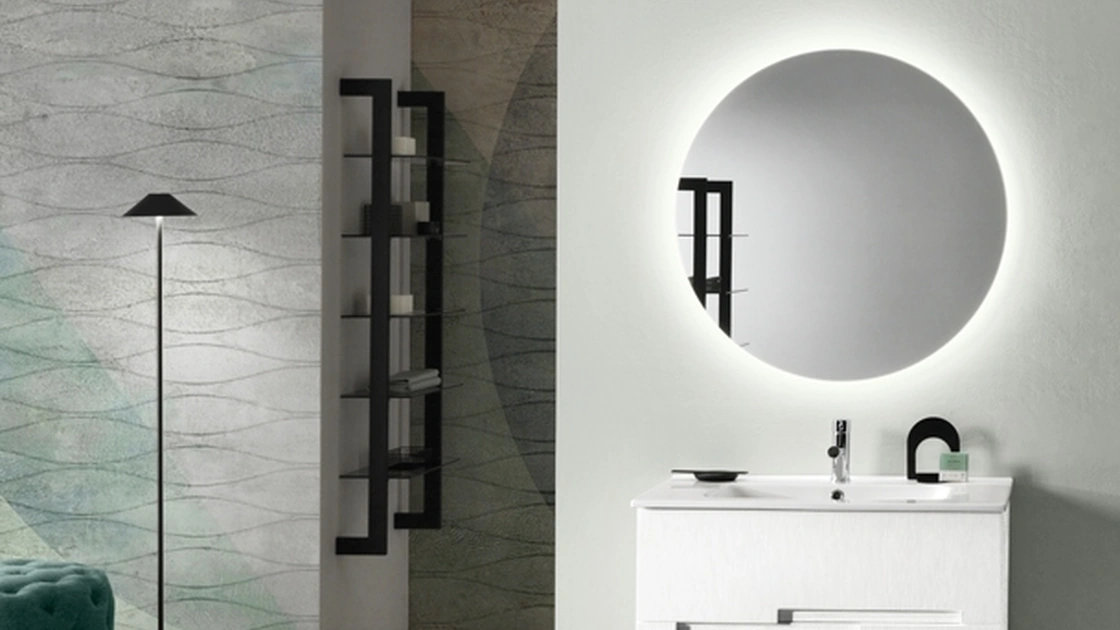 Mobile da Bagno sospeso Righe Larice Bianco di Modo Bluelife