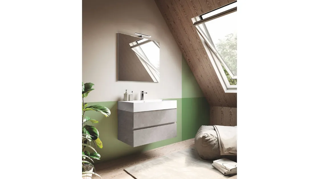 Mobile da Bagno sospeso in laminato Up & Down 12 di Puntotre