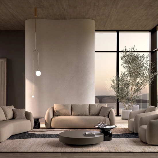 Salotto in tessuto imbottito Luna di Biba Salotti