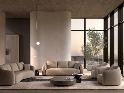 Salotto in tessuto imbottito Luna di Biba Salotti