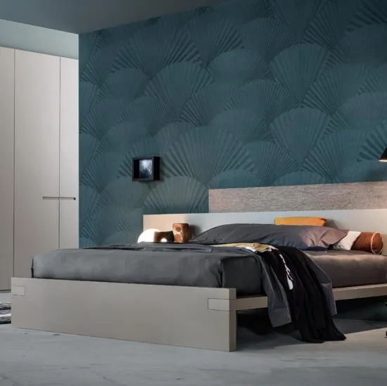 Letto dalle linee moderne in laccato opaco e legno Hug di Giellesse