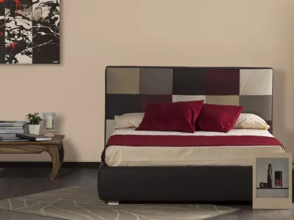 Letto Pierre struttura legno imottito rivestito ecopelle o pelle compresa rete di Bedding