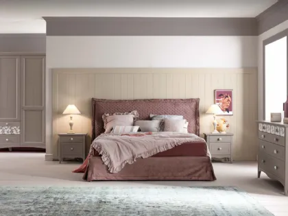 Letto in tessuto con testiera Romantic Romanza di Callesella