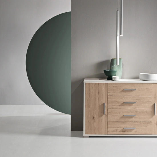 Madia Amal in melaminico effetto Rovere di Ikone Casa