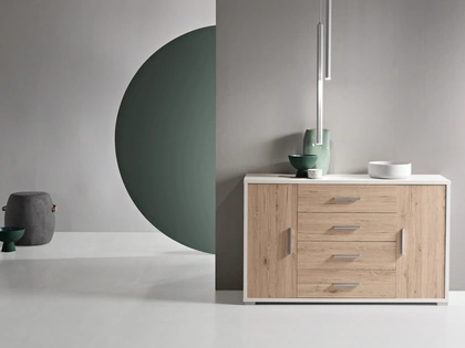 Madia Amal in melaminico effetto Rovere di Ikone Casa