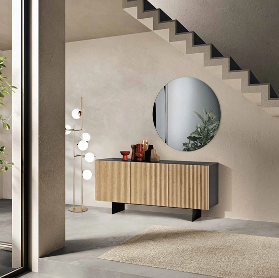Madia Ronda con ante in MDF Rovere chiaro di Capodarte