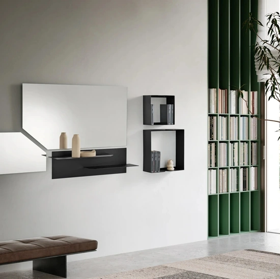 Mobile ingresso Numa in vetro e metallo di Ikone Casa
