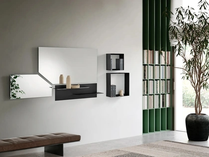 Mobile ingresso Numa in vetro e metallo di Ikone Casa