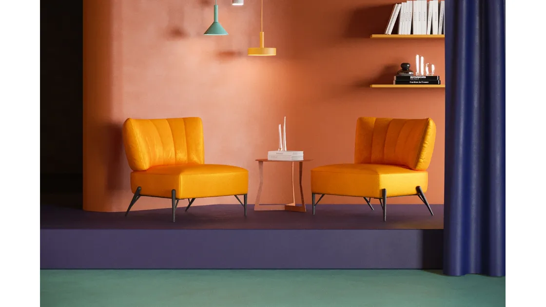 Poltroncina Bluma in pelle di Egoitaliano
