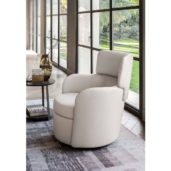 Poltroncina in pelle Claire Swivel di Ditre Italia