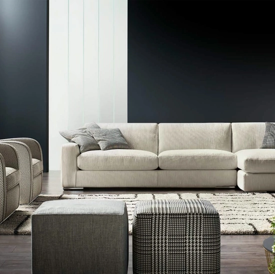 Salotto con penisola Max di Cava Divani