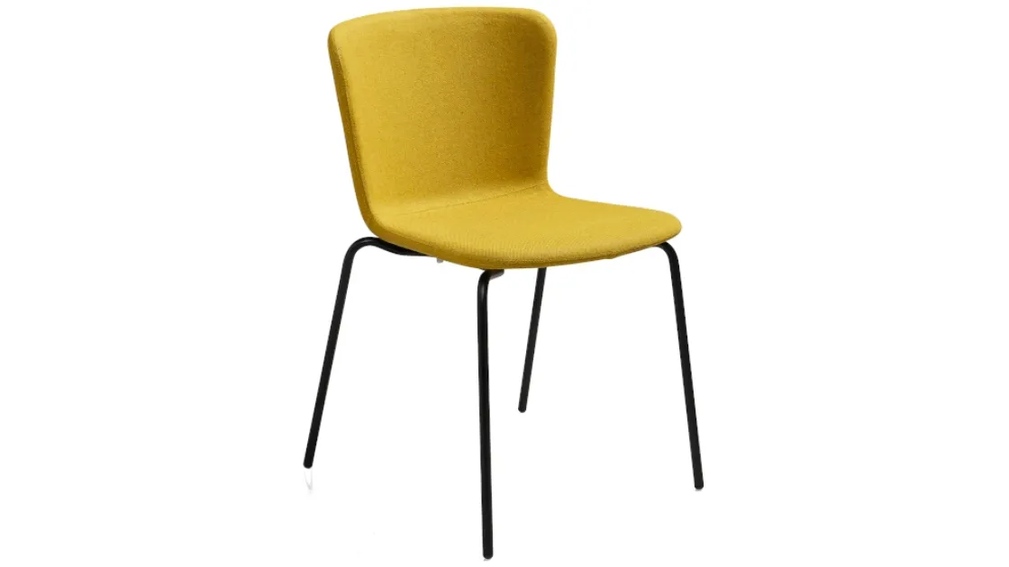 Sedia in tessuto con gambe in metallo Calla S M_M TS di Midj