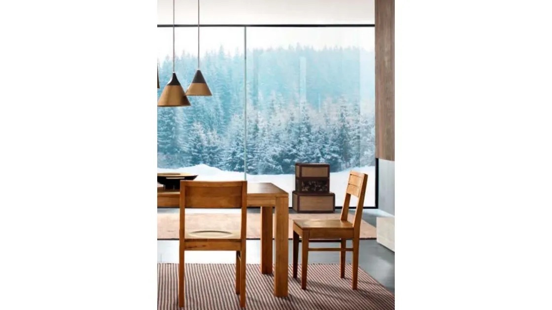 Sedia Tess completamente in legno color miele di FGF Mobili