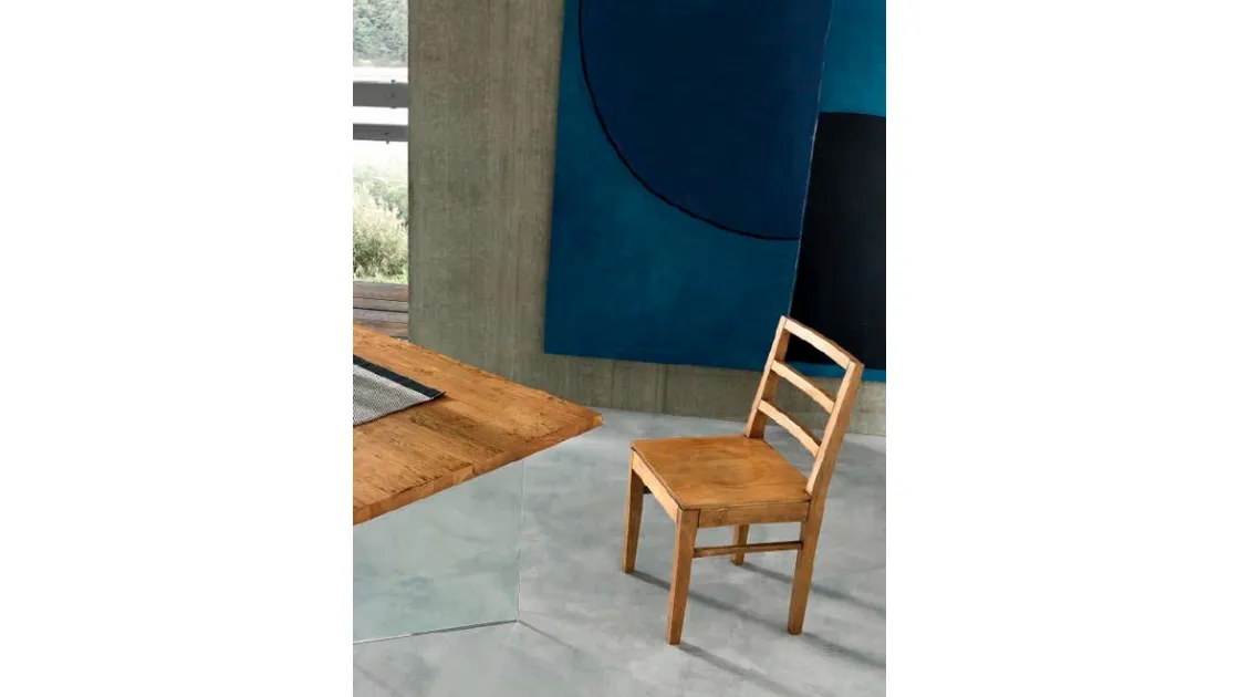 Sedia Tess completamente in legno color miele di FGF Mobili