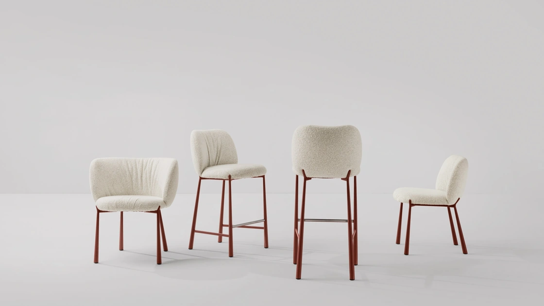 Sgabello imbottito Mys di Midj