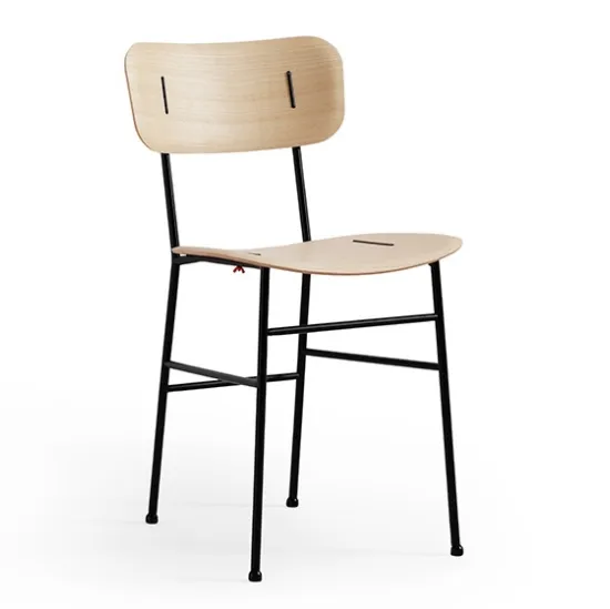 Sedia in legno con inserti in metallo e struttura in metallo Piuma S M LG di Midj