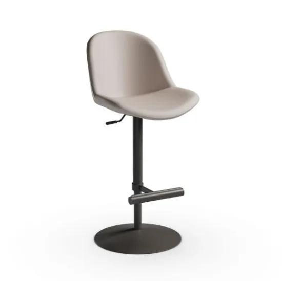 Sgabello in pelle con struttura in metallo verniciato Sonny SG YD di Midj