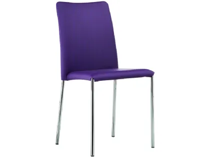 Sedia impilabile rivestita in tessuto con gambe in acciaio Silvy SB M TS di  Midj
