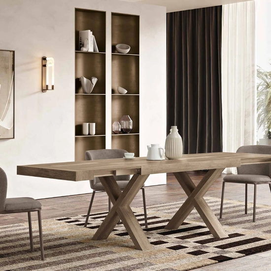 Tavolo allungabile in laminato effetto legno Paride di Capodarte