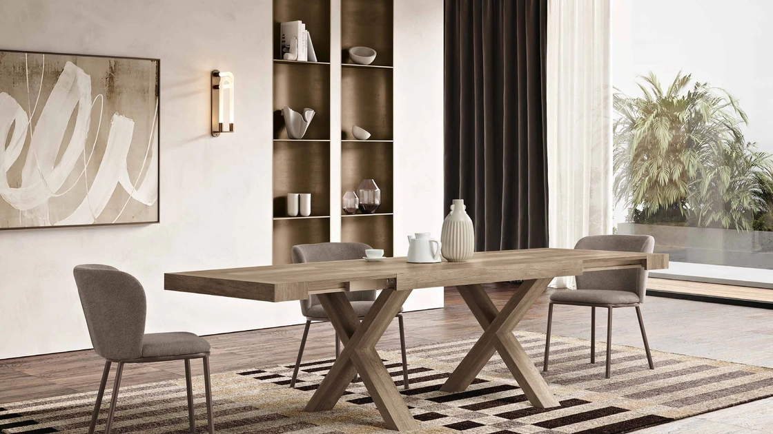 Tavolo allungabile in laminato effetto legno Paride di Capodarte