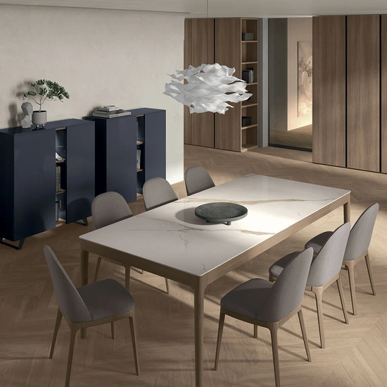 Tavolo Savoy in gres e legno di Tomasella